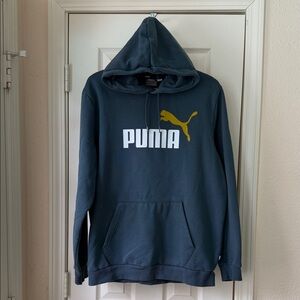 PUMA Men's Blue Essentials Logo Hoodie